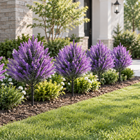 Plante artificielle de lavande avec piquet de fixation, fausses fleurs violettes pour la décoration de la maison et du jardin, événements de mariage et présentation de lieux