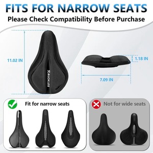 Housse de selle de vélo BUCKLOS épaisse et confortable, housse de siège de vélo en silicone, éponge douce antichoc, housse de coussin pour VTT et vélo de route - Product Image 3