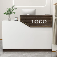 Comptoir de réception de salon de beauté en bois au design moderne, table de réception de bureau blanche, prix d'usine