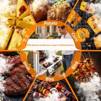 Fumoir Électrique en Acier Inoxydable Personnalisé avec Dispositif de Fumage et Charbon de Bois Artisanal pour Saucisses, Bacon et Barbecues