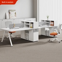 Bureau de travail commercial multi-personnes au design moderne avec boîte à câbles intégrée