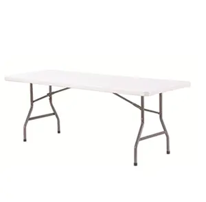 6ft常规折叠桌/90厘米宽特殊尺寸/183 * 90厘米HDPE实心面板折叠桌/户外使用白色颜色表