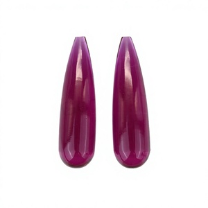 Pendientes Largos de Turmalina Rosa de 9x30mm, Cuarzo Sintético, Lisos, Brillantes, para Joyería Fina, Más Vendidos - Product Image 1