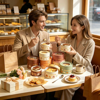 Boîte Cylindrique en Carton Kraft de Qualité Alimentaire pour Gâteaux et Desserts, Emballage Cadeau avec Doublure en Papier Anti-Graisse