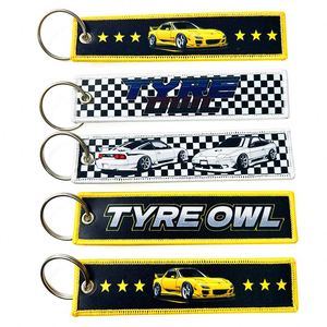 Yuewen Personalized Kawaii Woven Fabric Keychains Gift <b>Custom</b> Logo Keyring Embroidery Keychain Japanese <b>Key</b> Tag Anime - Product Image 3