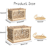 Boîte de rangement pour cartes de fête en bois ajouré sculpté avec couvercle et panneaux à motifs en spirale, style moderne et minimaliste, pour présentation en vente au détail