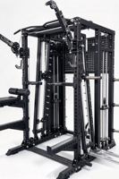 Machine Smith Commerciale Multifonctionnelle, Rack de Squat avec Câble pour Exercices de Tirage Haut et Bas pour un Entraînement Complet du Corps