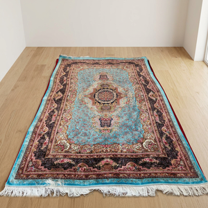 Premium Artisan Hand Knotted Silk Carpet Modern Designer Washable <b>Non</b> <b>Slip</b> Custom Pattern Area <b>Rug</b> 2-3mm Thick Foldable Backing - Product Image 6