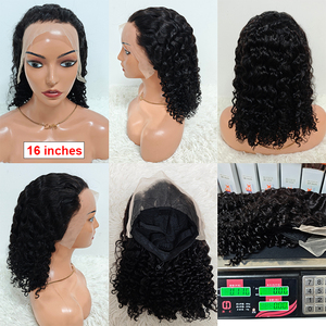 โปรโมชั่น 26$ Letsfly Glueless 13x4 Water Wave Bob วิกผมแท้แบบไม่ต้องใช้กาว  วิกผมลูกไม้รุ่นอัพเกรด ขนาด 10-16 นิ้ว สีดำธรรมชาติ ขายส่ง - Product Image 4