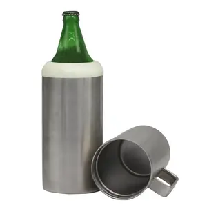 Bottiglia di birra ecologica in acciaio inossidabile da 64 once 18/8 all'ingrosso a doppia parete può raffreddare la tazza isolata sottovuoto può raffreddare