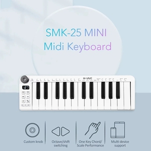 <span class=keywords><strong>Clavier</strong></span> <span class=keywords><strong>MIDI</strong></span> portable M-VAVE SMK-25 MINI - 25 touches, action à ressort, boutons de pitch/modulation, compatible sans fil, Type-C, pour PC/<span class=keywords><strong>Mac</strong></span>/iOS - Product Image 6
