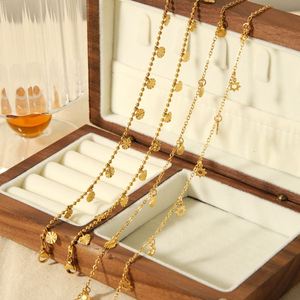 Pulseras minimalistas impermeables de acero inoxidable 316L con baño de oro PVD de 18k y tobillera de cadena trenzada de dos hilos - Product Image 2
