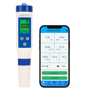 Smart Blue tooth PH Meter 5-point calibration 5 in1 PH/EC/TDS /Salinity/ TEMP bluetooth ph sensor Powered by YINMIK Mobile App