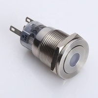 ONPOW 19mm LAS1AGQPF-11ZD/G/S Verrouillage 1NO1NC Interrupteur à bouton-poussoir Verrouillage Interrupteur éclairé