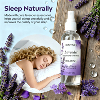 Vente en gros de brumes aromatiques à la lavande personnalisées avec étiquette privée, huiles essentielles pures, parfum floral sucré, aide au sommeil, spray pour oreiller