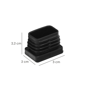 Tappo Terminale Rettangolare in Plastica per Interni Nero. 30x20 mm. Confezione da 200 Unità. - Product Image 2