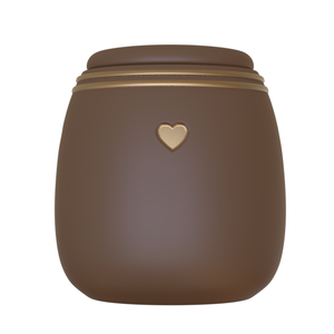 เหยือกเซรามิกเคลือบด้านลายหัวใจสำหรับใส่เถ้ากระดูกมนุษย์ทำด้วยมือ - Product Image 4