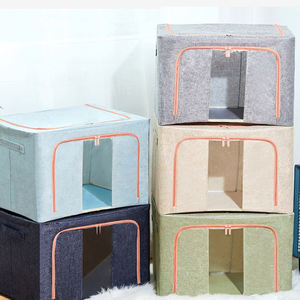 Custom Logo Size Zipper Wardrobe Clothes Quilt Thicken <b>Fabric</b> Organizer <b>Storage</b> Cube <b>Box</b> Bins With Clear Window - Product Image 6