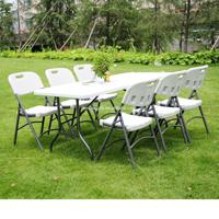 Tables pliantes en plastique HDPE de 183*76*74 cm (6 pieds) en gros d'usine, nouveau matériau, pour restaurant, salle à manger, fête, camping