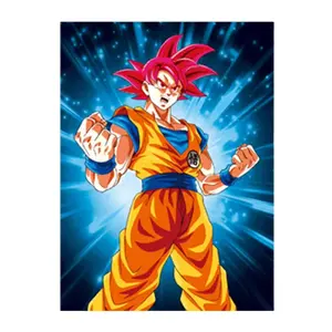 3D Japandi Dragon Ball Goku Lenticular Flip Anime Japanische Manga Cartoon Poster Rahmen Kunststoff Handwerk PET Wandkunst Bürorum