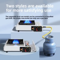 Réchaud à gaz portable d'extérieur avec cartouche de butane, résistant au vent et à la chaleur, capacité 5 personnes