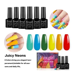Foxgirl Gel Nail Polish Set-6 Pcs high quality manicure soaked led uv nail polish nail polish wholesale own brand