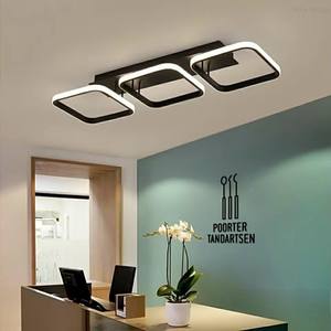 Modern Aluminum Acrylic LED Black White Ceiling Light Remote Control for Living Rooms Bedrooms <b>Indoor</b> Home Decoration <b>Lighting</b> - Product Image 1