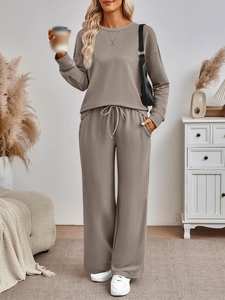 Ensemble de survêtement deux pièces pour femme automne/hiver 2026 : sweat-shirt et <span class=keywords><strong>pantalon</strong></span> <span class=keywords><strong>large</strong></span> - Product Image 6