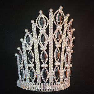 Light <strong>Blue</strong> Crystal Rhinestone Queen Crown Pageant Crown <strong>Tiara</strong> - Product Image 2