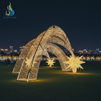 Wasserdichte LED-Lichtfestival-3D-Metallrahmen-Sternmotiv-Torbogen-Laterne für Stadtplätze – ideal für Feiertagsattraktionen