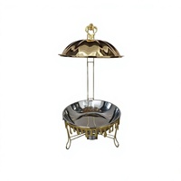Modèle exclusif transfrontalier de style chinois 01 – Réchaud de buffet commercial en acier inoxydable doré plaqué or, chauffage à l'alcool