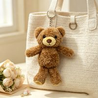 Porte-clés ours en peluche super doux style bien-être, jouet ours en peluche, décoration créative pour porte-gobelet, option logo personnalisé, petit cadeau pour