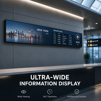 Pantalla LCD Ultra Ancha Estirada para Montaje en Pared, Señalización Digital Comercial para Aeropuertos, Disponible 24/7, OEM