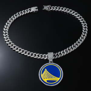 תליון גולדן סטייט ווריורס מצופה זהב, שרשרת קובנית מיאמי מצופה זהב 14 קראט, תכשיט היפ הופ לגברים - Product Image 2