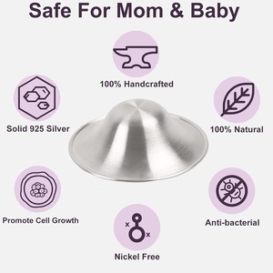 Couvre-mamelon d'<span class=keywords><strong>allaitement</strong></span> en argent réutilisable pour la protection du mamelon néonatal. Couvre-mamelons d'<span class=keywords><strong>allaitement</strong></span> en argent pur - Product Image 5