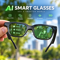 Lunettes de traduction intelligentes IA/RA pour Noël : Affichage de traduction en temps réel avec assistant IA ChatGPT et caméra de navigation 12MP