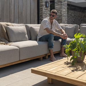 Canapé d'extérieur en bois massif pour salon de jardin, style moderne indonésien - Product Image 5