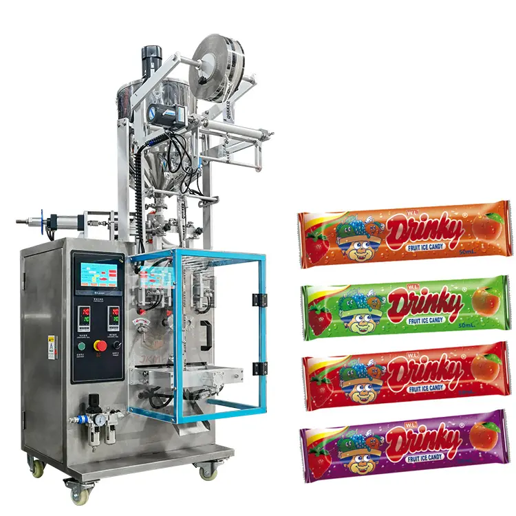 Mesin Penyegel dan Pengisi Kemasan Es Loli, Otomatis untuk Mesin Pengepakan Segel Pengisi Es Loli Es Loli