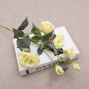 Flores Artificiales de Lisianthus QIHAO, 6 Cabezas, Flores de Seda y Plástico de Alta Simulación, Decoración para Bodas y Hogar - Product Image 3