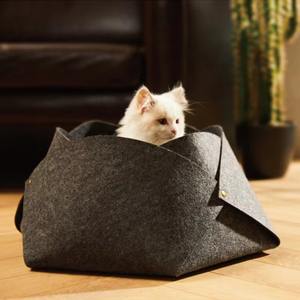 Modern Premium Large Felt Foldable Cat & Dog <b>Bed</b> <b>House</b> with Removable & Washable Scratching Pad and Polyester Fill - Product Image 6