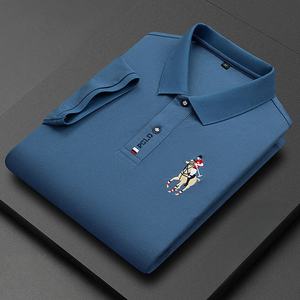 Nuova <span class=keywords><strong>Polo</strong></span> da Uomo a Maniche Corte con Risvolto e T-shirt Business dalla Vestibilità Ampia - Product Image 6