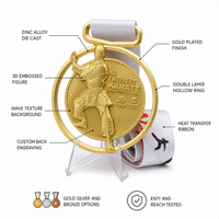Médaille de karaté en métal 3D en relief, tournoi d'arts martiaux, récompense personnalisée en or, argent, cuivre, alliage de zinc, prix sportif avec ruban