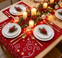 Tissu polaire tricoté 100% polyester avec motif imprimé en feuille, coloré et vibrant, résistant au rétrécissement, pour table de Noël, idéal pour les filles