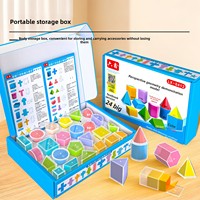 Modelos Geométricos Sólidos de Plástico Transparente, Juego de 24 Piezas Desplegables para Enseñanza de Matemáticas en Primaria y Secundaria