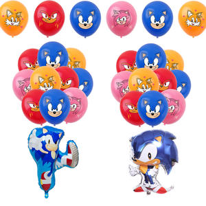Globos de látex estampados con tema de erizo sónico de 12 pulgadas Globos de dibujos animados súper sónico para decoraciones de fiesta y suministros de <span class=keywords><strong>cumpleaños</strong></span> - Product Image 1