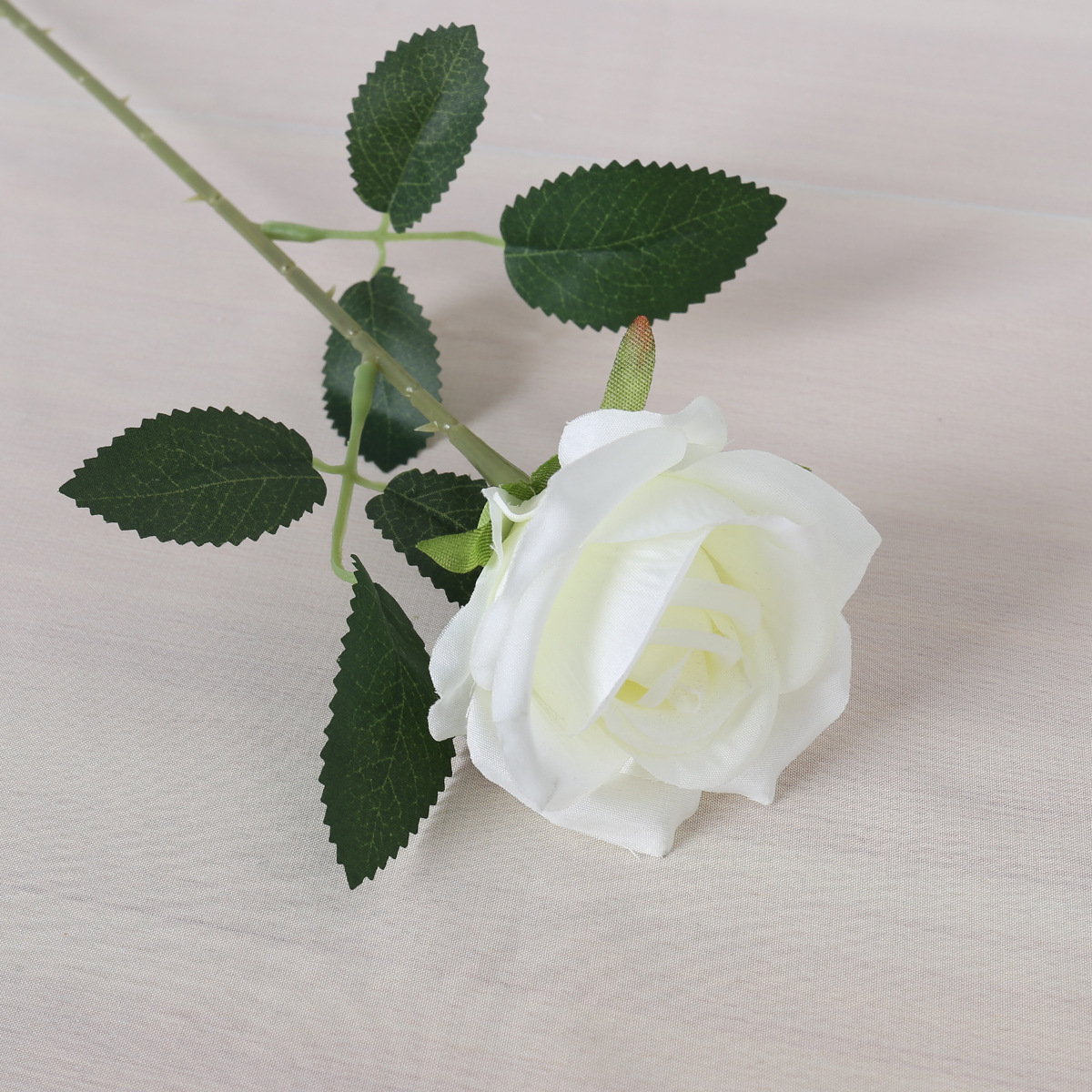 Rose white branch-silk cloth