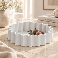 Plateau à fruits en céramique blanche Jossin, design imprimé en 3D, bol décoratif pour servir des chocolats et des desserts, décoration nordique pour la maison, présentation sur table
