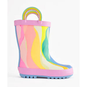 Toptan özel baskılı kauçuk yağmur çizmeleri çocuk tulumları yüksek Gait çocuklar dayanıklı kauçuk pamuk yaz anti-kaygan bahçe - Product Image 1