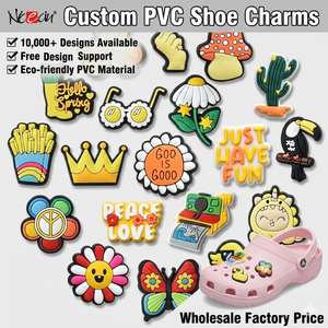 In <b>Stock</b> Items RTS Fast Shipping 100pcs Mixed Styles Cute 3D PVC Soft <b>Rubber</b> Waterproof Clog Sandals Shoe Decoration - Product Image 1