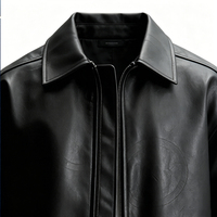Usine de fabrication de vestes en cuir PU sur mesure OEM ODM, vente en gros de vestes en PU sur mesure, vestes pour hommes à fermeture éclair surdimensionnées